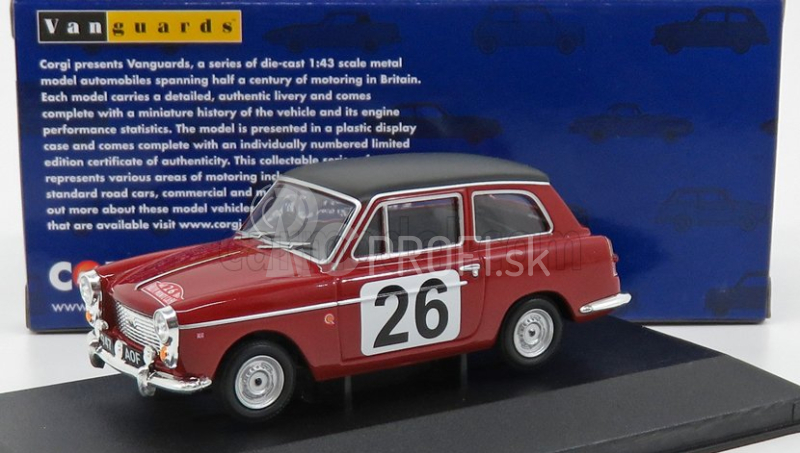 Vanguards Austin A40 Farina Mki Countryman N 26 Rally Montecarlo 1960 P.moss - A.wisdom 1:43 Red Matt Black