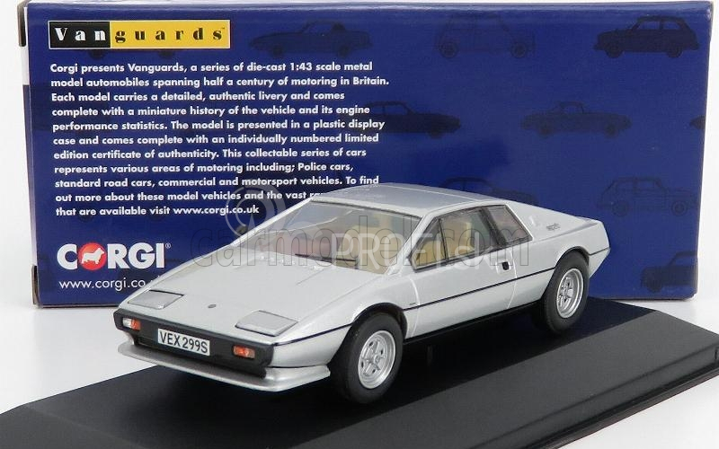 Vanguards Lotus Esprit Mki Coupe 1976 - Osobný automobil Colin Chapman 1:43 Strieborná