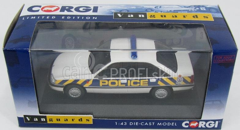 Vanguards Vauxhall Carlton 2.6li West Mercia Police 1989 1:43 Biela modrá žltá