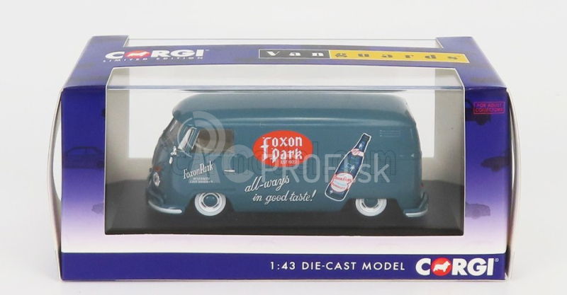 Vanguards Volkswagen T1 Panel Van Foxon Park 1962 1:43 Modrá