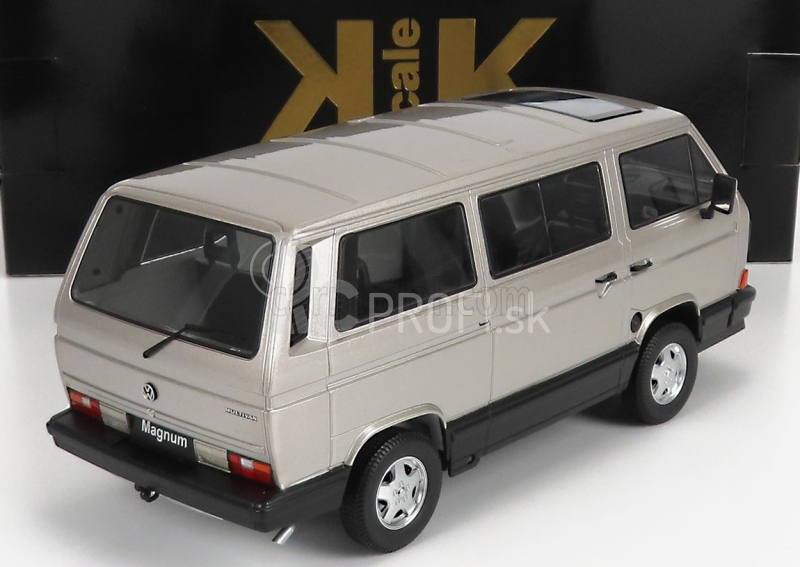 Volkswagen T3 Minibus Multivan Magnum 1987 v mierke 1:18 strieborný