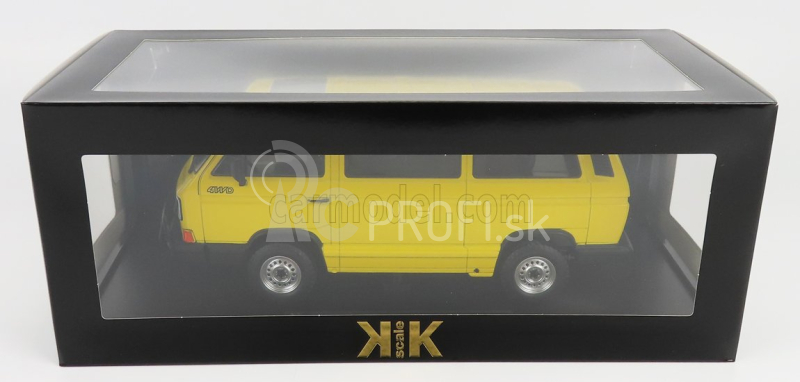 Volkswagen T3 Minibus Syncro 1987 v mierke 1:18 žltá