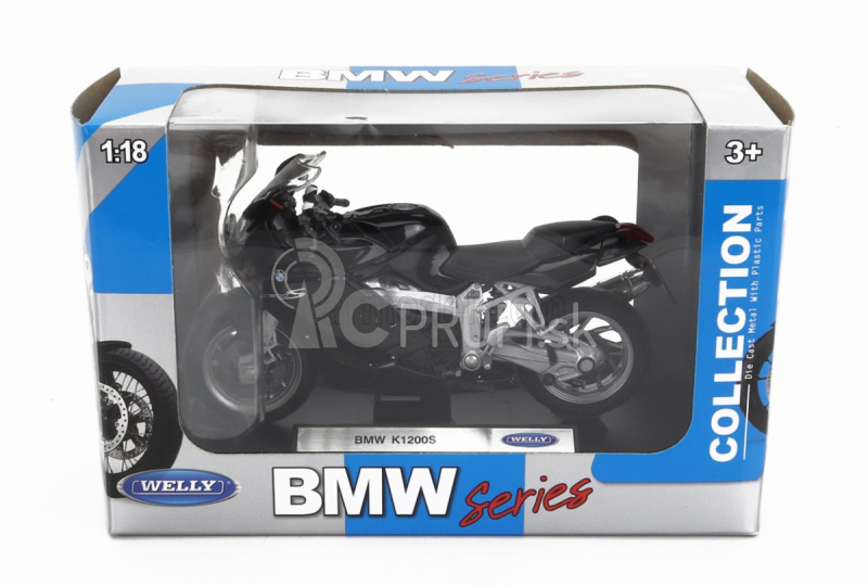 Welly BMW K1200s 2005 1:18 čierna