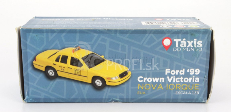 Welly Ford usa Crown Victoria Taxi New York Usa 1999 - poškodenie karty Box 1:38 žltá