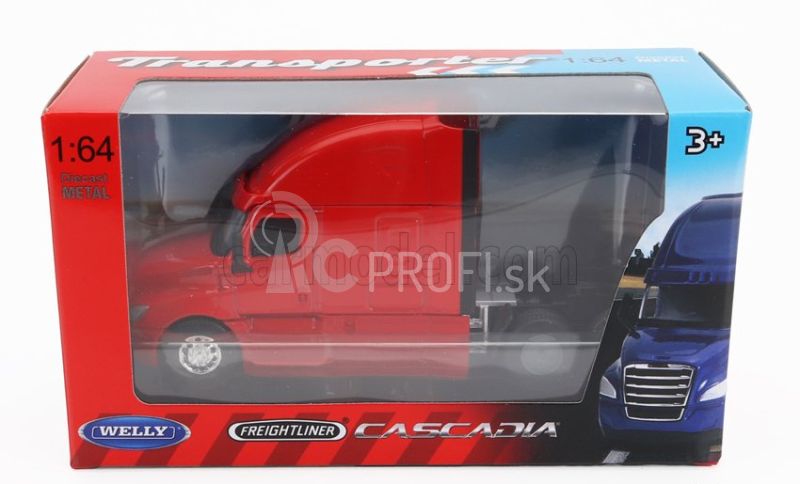 Welly Freightliner Cascadia ťahač 3-osý 2015 1:64 Červený