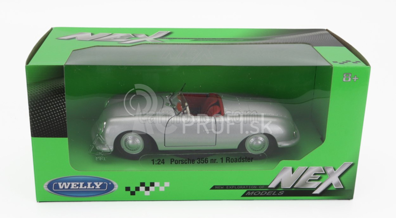 Welly Porsche 356 Roadster Spider Cabriolet Otvorený 1948 1:24 Strieborný