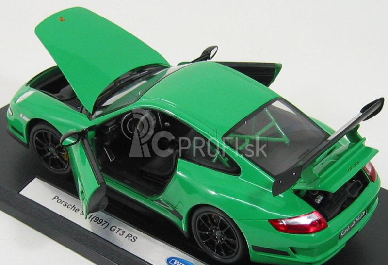 Welly Porsche 911 997 Gt3rs 2010 1:18 zelená čierna