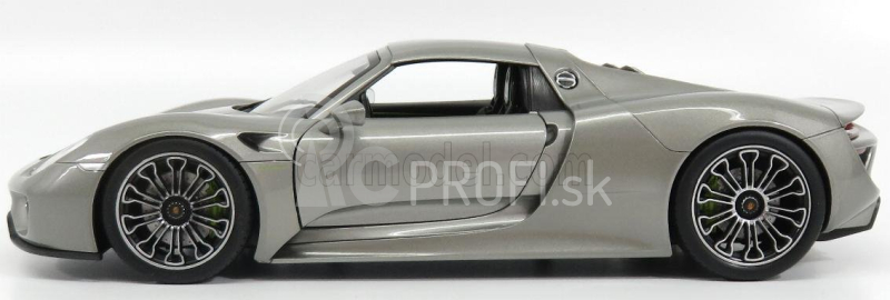 Welly Porsche 918 Spider Hard-top Closed 2015 1:18 Grey Met