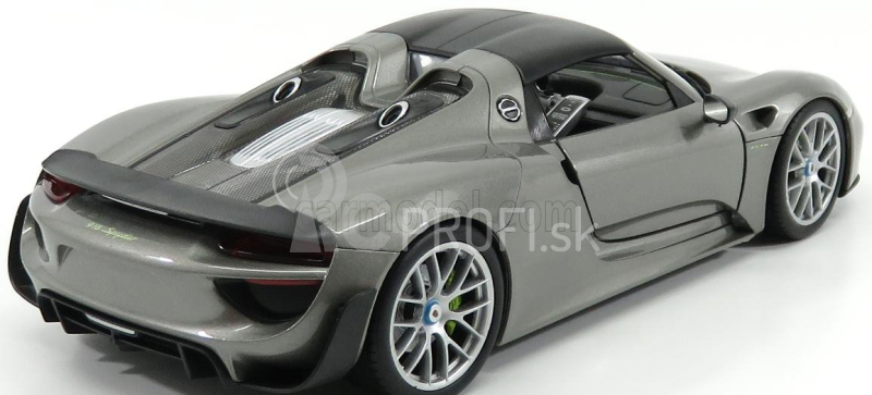 Welly Porsche 918 Spider Hard-top Closed 2015 - karbónová strecha 1:18 Grey Met