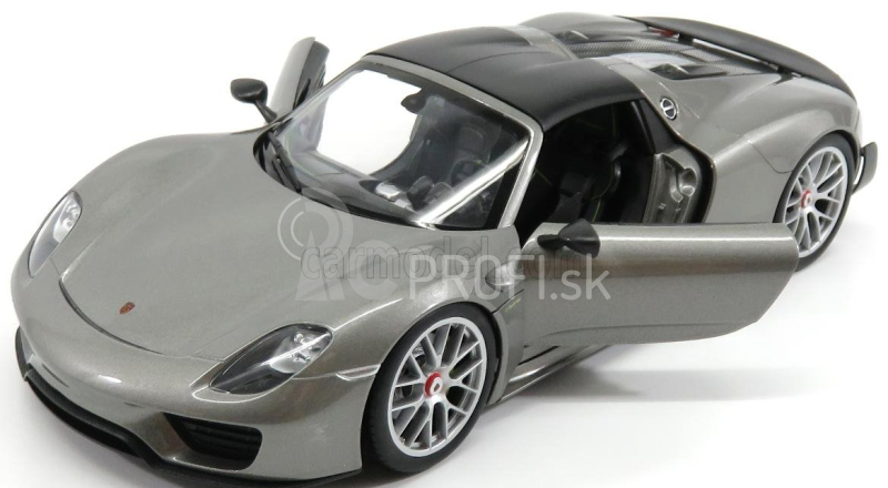 Welly Porsche 918 Spider Hard-top Closed 2015 - karbónová strecha 1:18 Grey Met