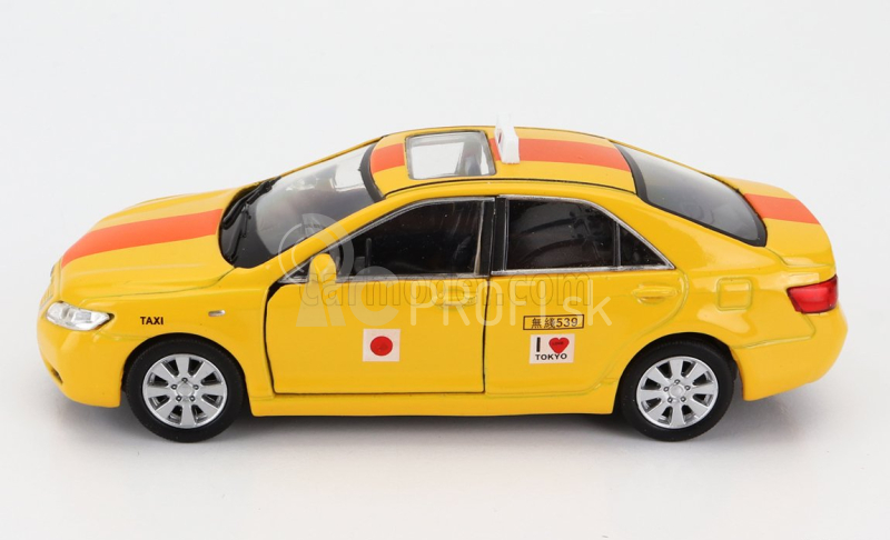 Welly Toyota Camry Taxi Tokio Japan 2009 - poškodenie karty Box 1:38 žltá