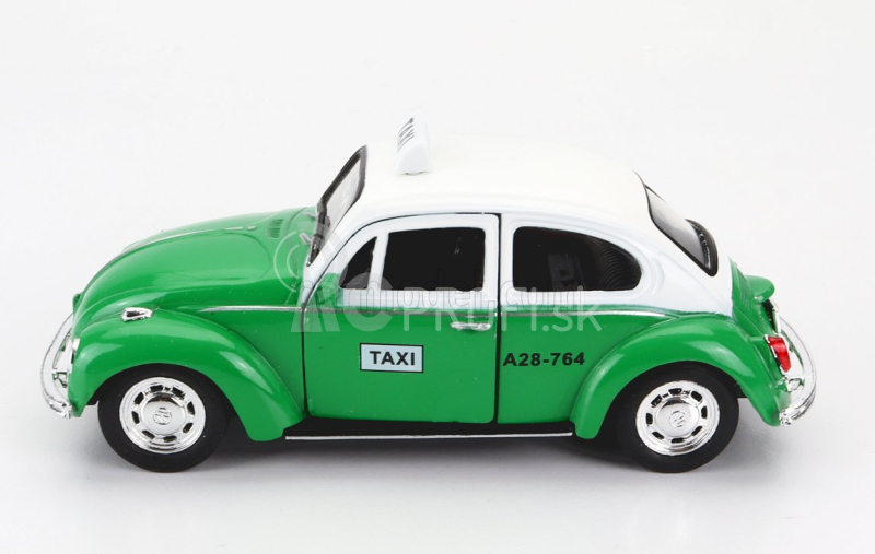 Welly Volkswagen Beetle Maggiolino Taxi Mexiko 1969 - poškodenie kartón 1:38 zelená biela