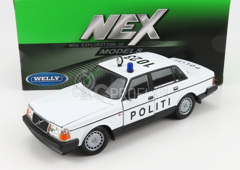 Welly Volvo 240 Gl Politi Denmark Police 1986 1:24 Biela