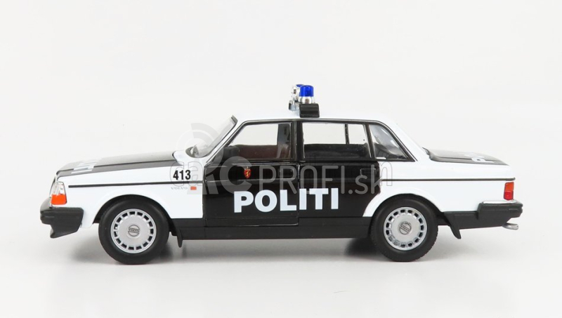 Welly Volvo 240 Gl Politi Nórska polícia 1986 1:24 čierna biela