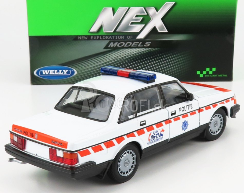 Welly Volvo 240 Gl Politie Holandská polícia 1986 1:24 Biela oranžová