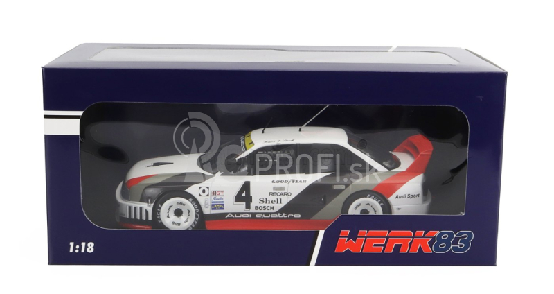 Werk83 Audi 90 Quattro Team Audi Sport N 4 2. Portland Imsa 1989 Hans Joachim Stuck 1:18 Bielo-šedo-červená