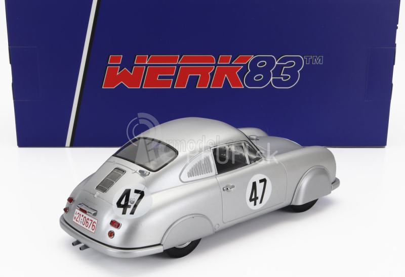 Werk83 Porsche 356 Sl Coupe Team Porsche K.g. N 47 24h Le Mans 1951 Rudolf Sauerwein - Robert Brunet 1:18 Strieborná