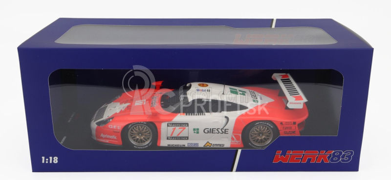 Werk83 Porsche 911 3.2l Gt1 Evo Team N 17 Fia Gt Championship 1997 Emmanuel Collard - Mauro Baldi 1:18 Červená biela