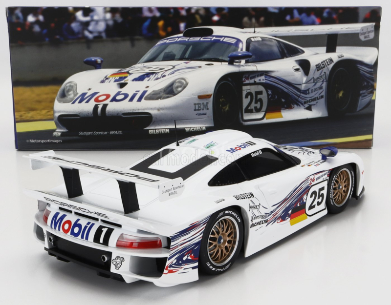 Werk83 Porsche 911 3.2l Gt1 Evo Team Porsche Ag N 25 24h Le Mans 1997 H.j.stuck - T.boutsen - B.wollek 1:18 Biela