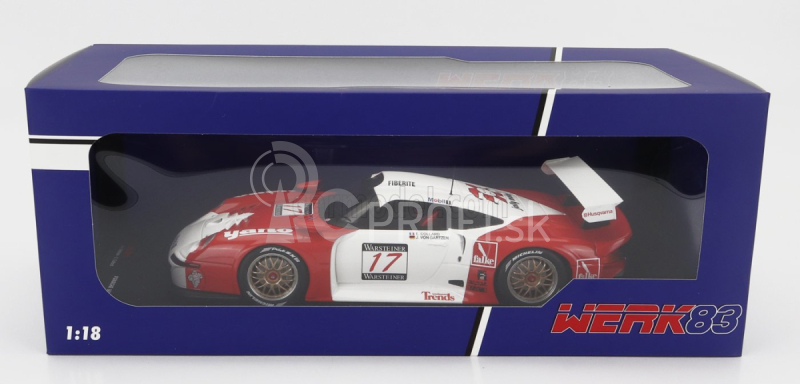 Werk83 Porsche 911 Gt1 3.2l Turbo Team Societe Jb N 17 24h Spa 1997 E.collard - J.von Gartzen 1:18 červená biela