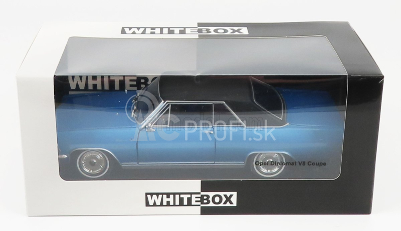 Whitebox Opel Diplomat A V8 Coupe 1965 1:24 svetlomodrá čierna