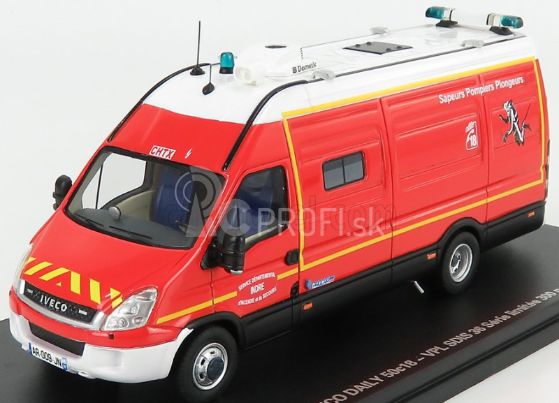 Alerte Iveco fiat New Daily 50-18 Van Sdis 36 Sapeurs Pompiers Plongeurs 2019 1:43 červená biela