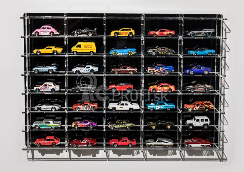 Atlantic Vetrina display box Espositore - Pre 35 Cars 1/64 Lungh.lenght Cm 56.0 X Largh.width Cm 8.0 X Alt.height Cm 38.0 (altezza Utile Tra I Ripiani Cm 4.5 Inner Height Among Shelves) 1:64 Plastic Display