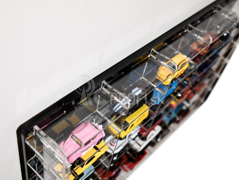 Atlantic Vetrina display box Espositore - Pre 35 Cars 1/64 Lungh.lenght Cm 56.0 X Largh.width Cm 8.0 X Alt.height Cm 38.0 (altezza Utile Tra I Ripiani Cm 4.5 Inner Height Among Shelves) 1:64 Plastic Display