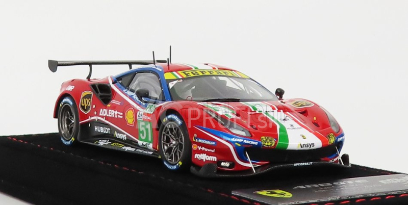 Bbr-models Ferrari 488 Gte Evo 3.9l Turbo V8 Team Af Corse N 51 2nd Lmgte Pro Class 24h Le Mans 2020 J.calado - A.pier Guidi - S.serra - Con Vetrina - S vitrínou 1:43 červená biela modrá