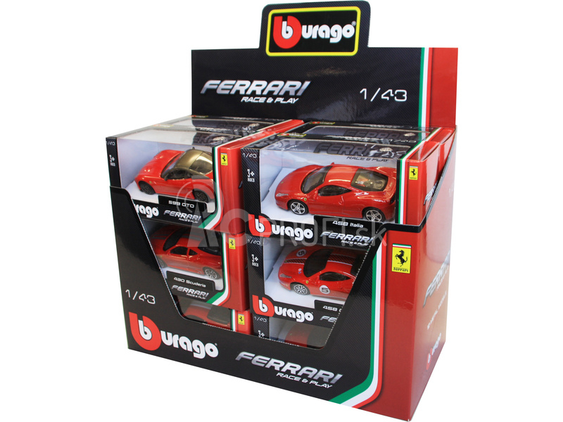 Bburago auta Ferrari 1:43 (súprava 12 ks)