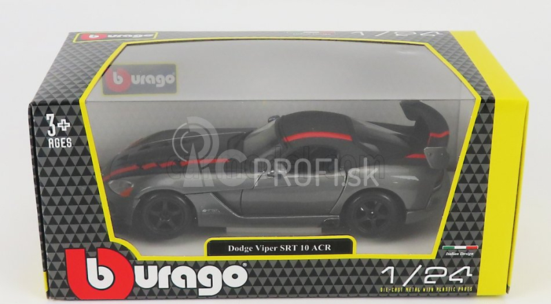 Bburago Dodge Viper Srt-10 Coupe 2003 – With Red Line 1:24 Grey