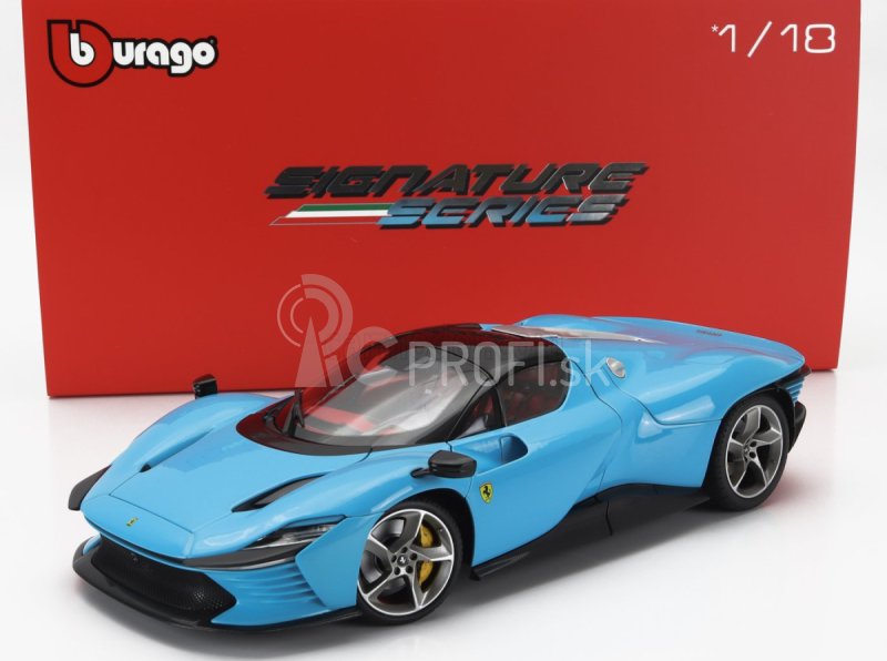 Bburago Ferrari Daytona Sp3 Closed Roof 2022 – Con Vetrina – With Showcase – Exclusive Carmodel 1:18 modrá