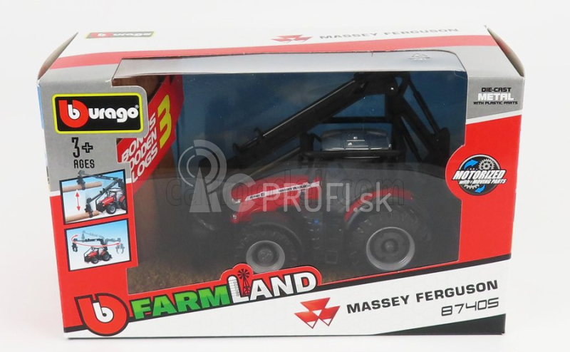  Bburago Massey ferguson 8740s Tractor Loader 2016 1:50 Red