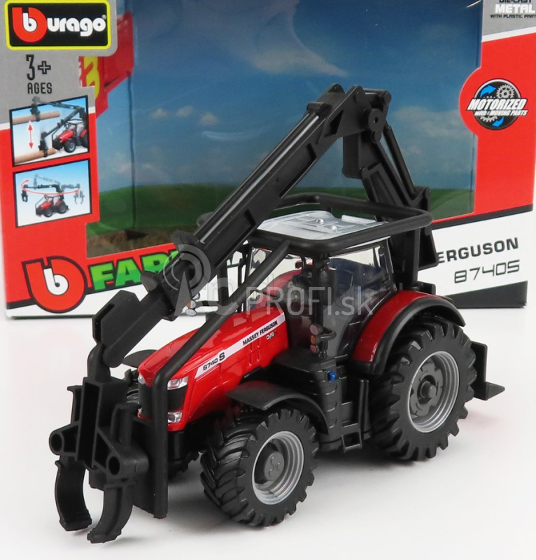  Bburago Massey ferguson 8740s Tractor Loader 2016 1:50 Red