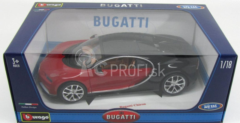 Bburago Plus Bugatti Chiron 1:18 červená