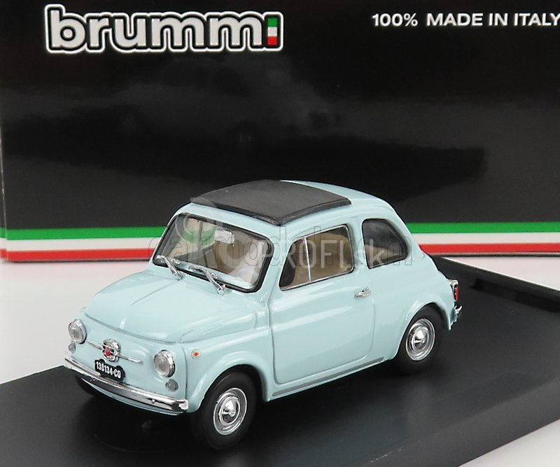 Brumm Fiat 500f Tetto Chiuso - uzavretý 1965 1:43 Azzurro Acquamarina