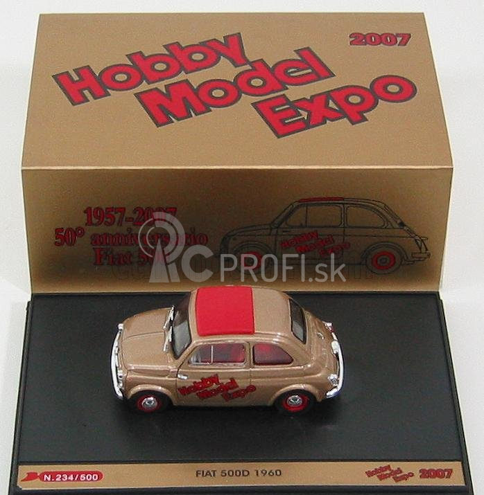 Brumm prom Fiat 500d 1960 - Hobby Model Expo 2007 1:43 Gold Met