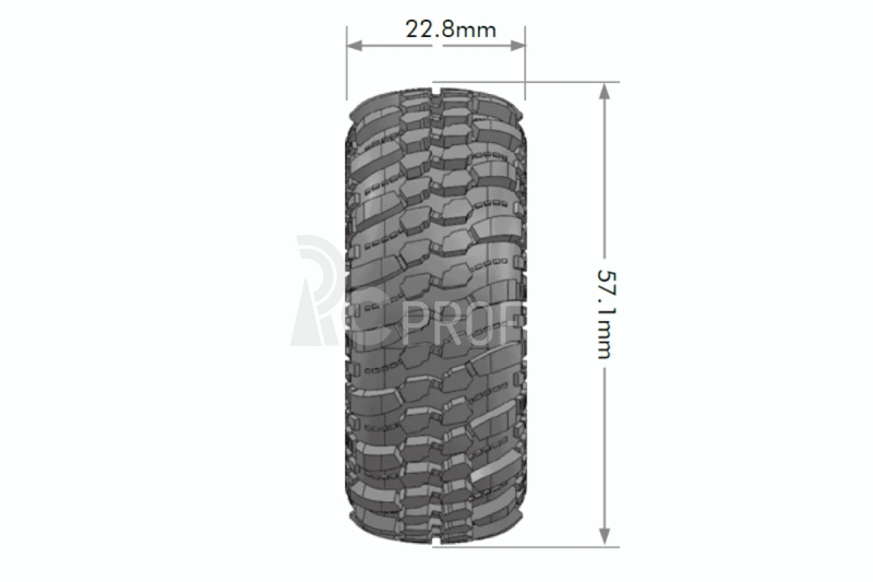 CR-CHAMP 1.0 - Kompletné kolesá pre pásové vozidlá 1/18 a 1/24 s čiernymi diskami pre šesťhran 7 mm, 2 ks