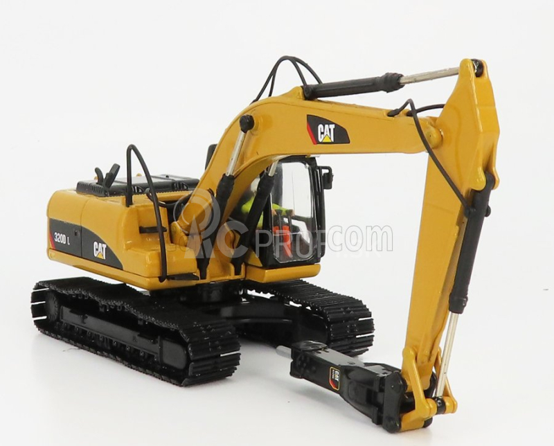 Dm-models Caterpillar Cat320d Escavatore Cingolato - Traktor Hydraulické rýpadlo Škrabka s kladivom 1:50 žltá čierna