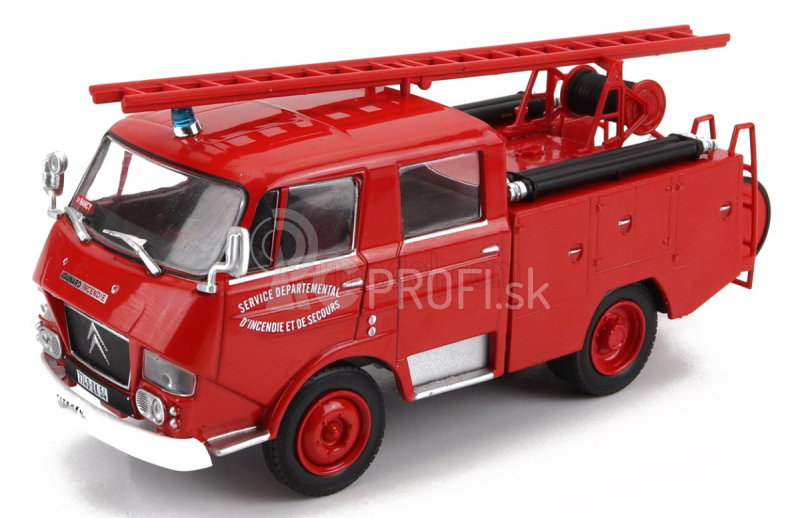 Edicola Citroen N-series Tanker Truck 1969 - Hasičské auto - Vigili Del Fuoco - Feuerwehr 1:43 Červená