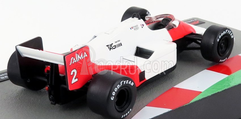 Edicola Mclaren F1 Mp4/2b N 2 Alain Prost Sezóna 1985 Majster sveta 1:43 Biela červená