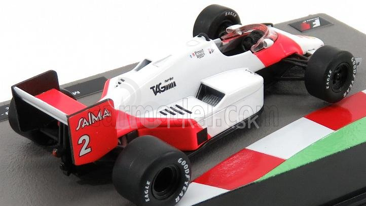 Edicola Mclaren F1 Mp4/2b Turbo Tag N 2 Majster sveta sezóna 1985 Alain Prost 1:43 Biela červená