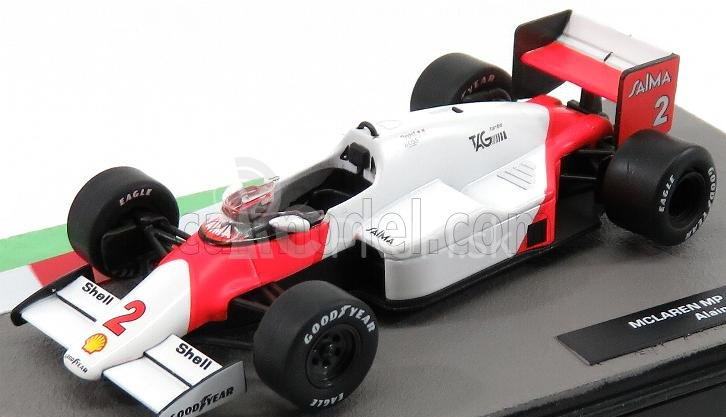 Edicola Mclaren F1 Mp4/2b Turbo Tag N 2 Majster sveta sezóna 1985 Alain Prost 1:43 Biela červená