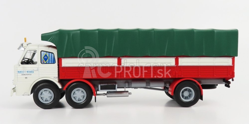 Edicola Pegaso 1063 Truck Telonato 3-assi 1968 1:43 Biela červená zelená