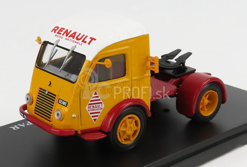 Edicola Renault 2.5t. Ťahač 2-assi Renault Regie Nationale1955 1:43 žltá červená biela