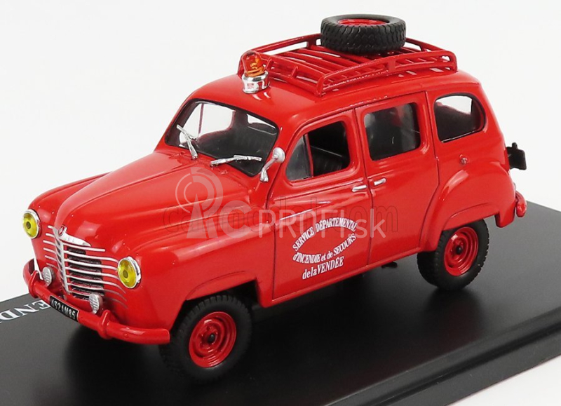 Edicola Renault Colorale Pompiers Break 4x4 Service Departemental D'incendie Et De Secours De La Vendee 1955 1:43 Red