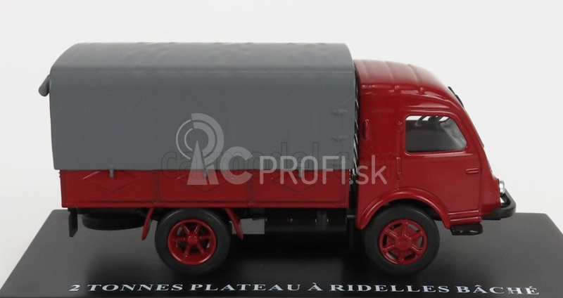 Edicola Renault Truck Telonato 2 Tonnes Plateau A Didelles Bache 1947 1:43 Červená sivá