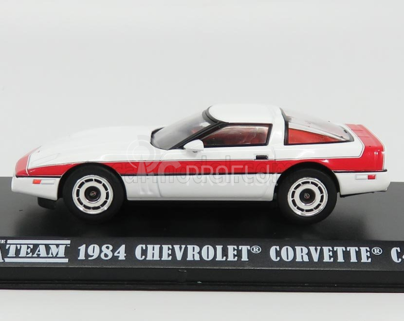 Greenlight Chevrolet Corvette C4 The A-team 1984 1:43 Biela červená