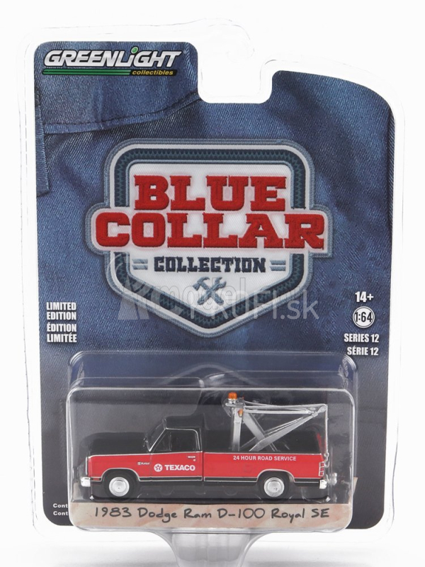 Greenlight Dodge Ram D-100 Pick-up Texaco Tow Truck Carro Attrezzi - Wrecker Road Service 1983 1:64 červená čierna