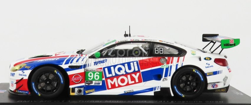 Iskrový model BMW radu 6 M6 Gt3 Team Turner Motorsport Liqui Moly N 96 24h Daytona 2020 J.klingmann - D.machavern - B.auberlen - R.foley 1:43 Biela červená modrá